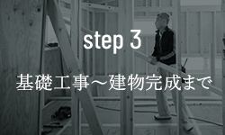 step 3 基礎工事～建物完成まで